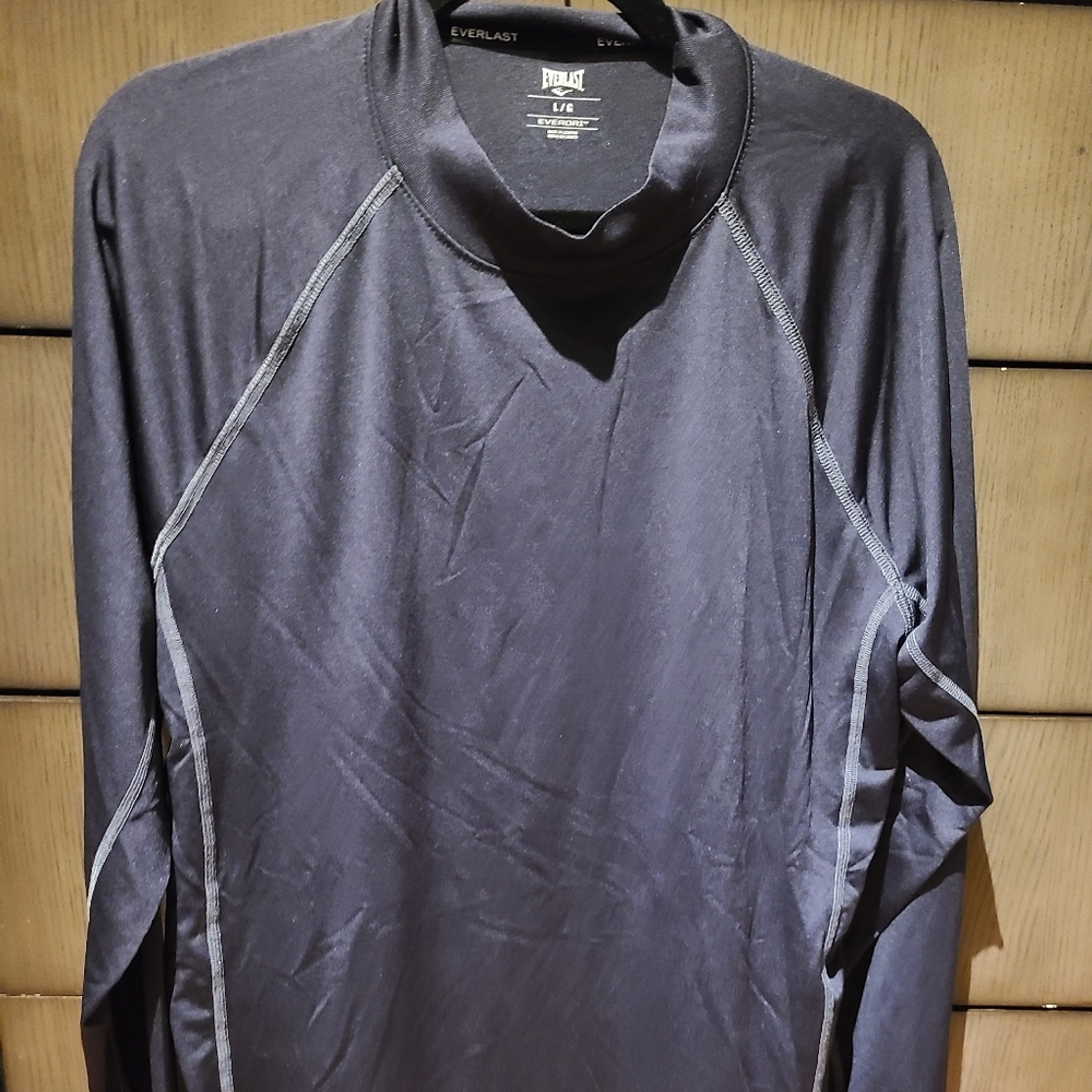 EVERLAST MENS LARGE EVERDRI LONG SLEEVE SHIRT BLACK